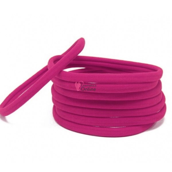 Bentite de par elastice pentru scoala sau sport BDP009 Fuchsia - 6 bucati